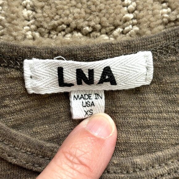 Revolve LNA Open Cold Shoulder Short Sleeve T Shirt Top XS Heather Gray Casual - Picture 2 of 6